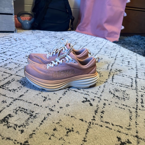 Hoka Women's Bondi 8 Pink Running Shoes - Picture 8 of 8